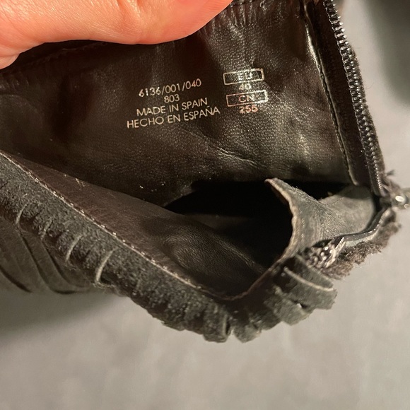 Zara Fringe Black Suede Boots - Picture 9 of 14